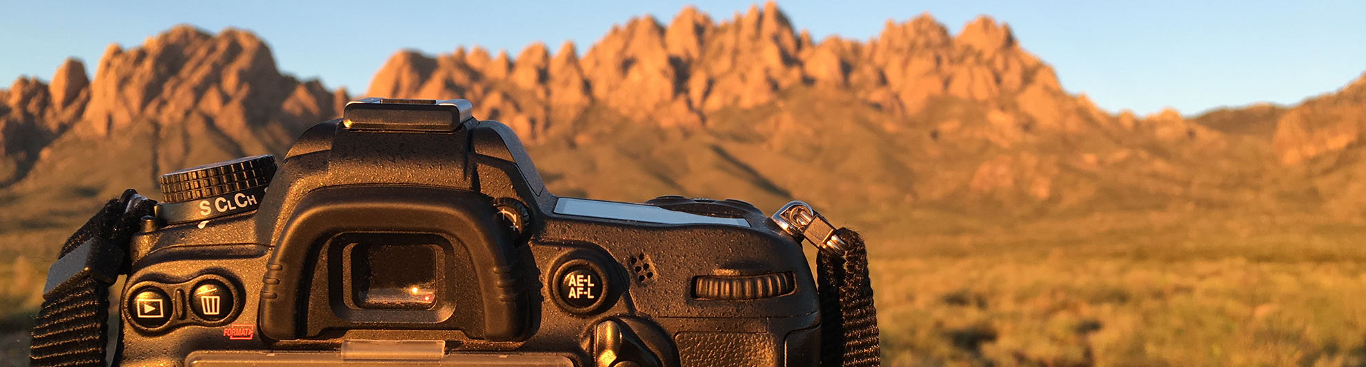 image of camera and organ mountains las cruces, nm