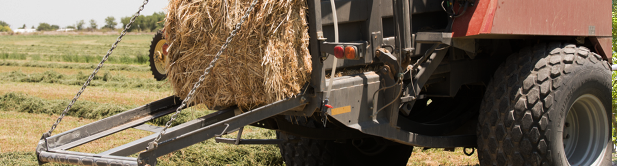 image of a tractor with hay